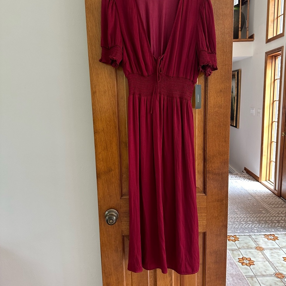 Lulu's Red Pleated Sundress with Flutter Sleeves